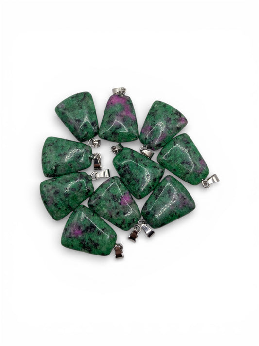 PENDENTIF TRAPÈZE - RUBIS ZOÏSITE