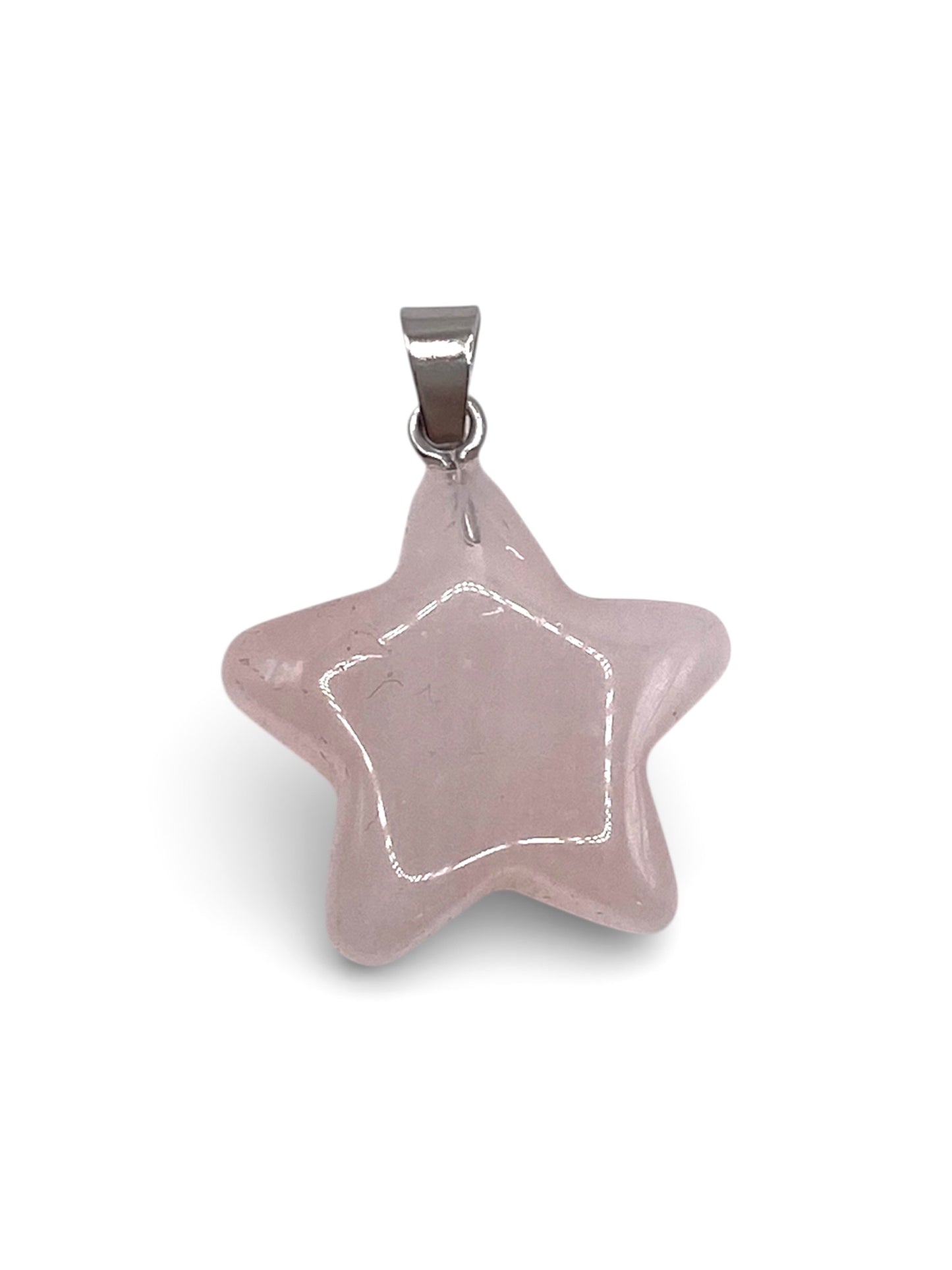 PENDENTIF ÉTOILE - QUARTZ ROSE