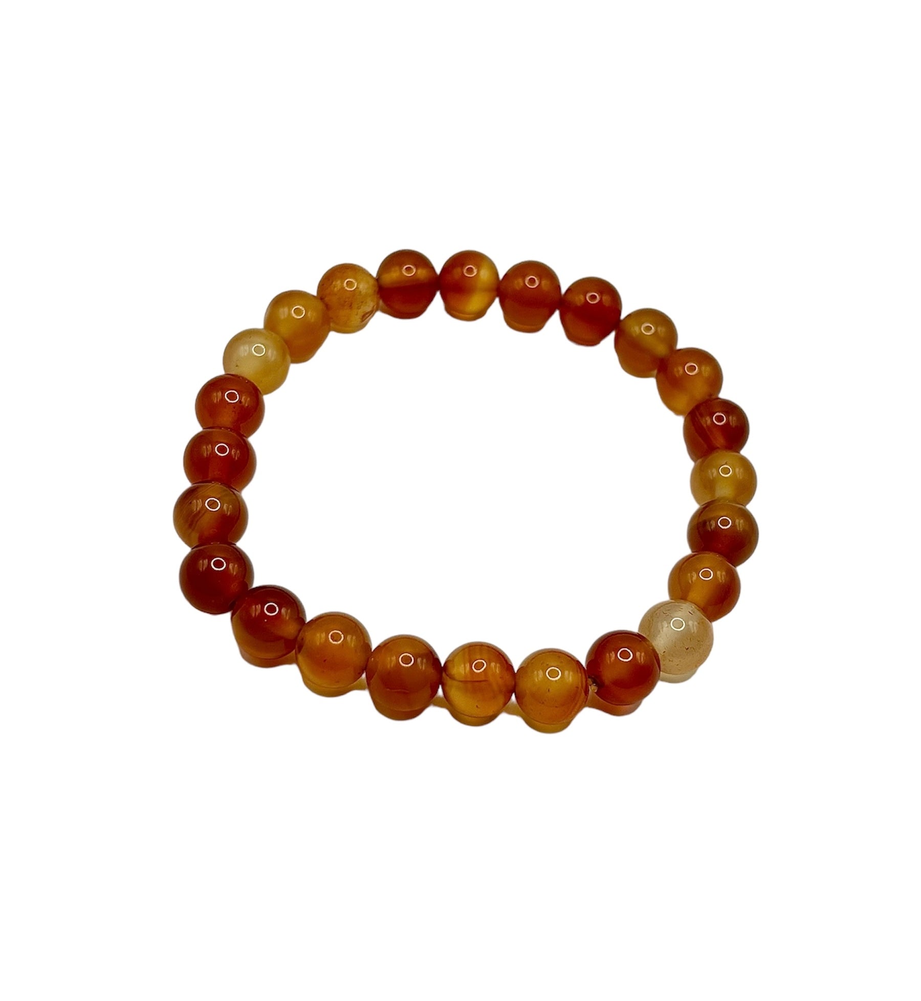 BRACELET 8MM CORNALINE QUALITÉ EXTRA