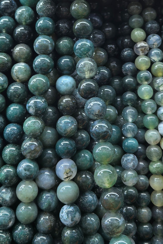 FIL DE PERLE AGATE MOUSSE - 8mm