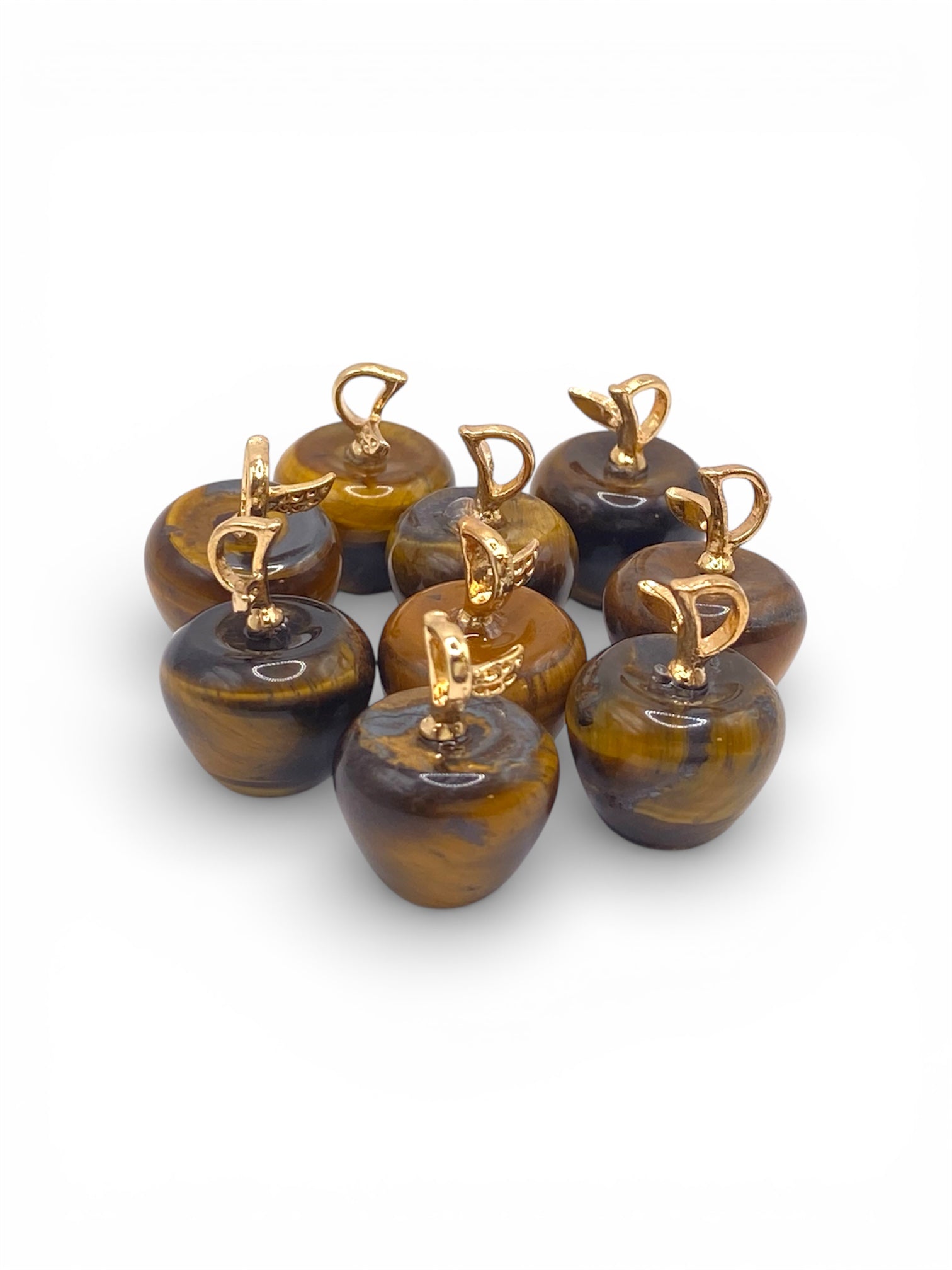 PENDENTIF POMME - OEIL DE TIGRE