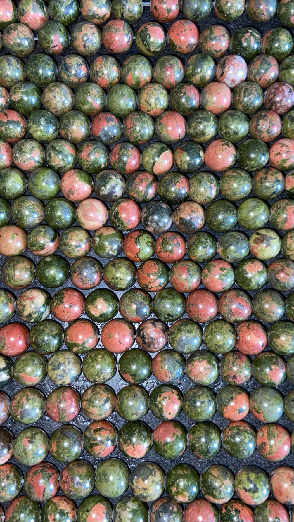 FIL DE PERLE UNAKITE - 8mm
