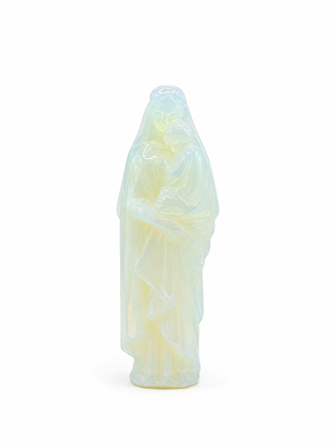 Statut Vierge Marie avec l'Enfant Jésus - Pierre de Lune de Synthèse