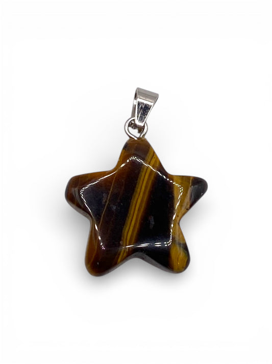 PENDENTIF ÉTOILE - OEIL DE TIGRE