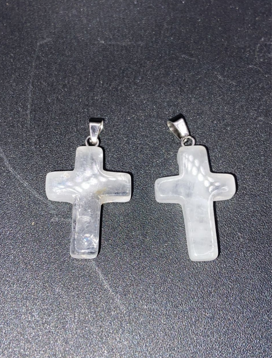 PENDENTIF CROIX CRISTAL DE ROCHE