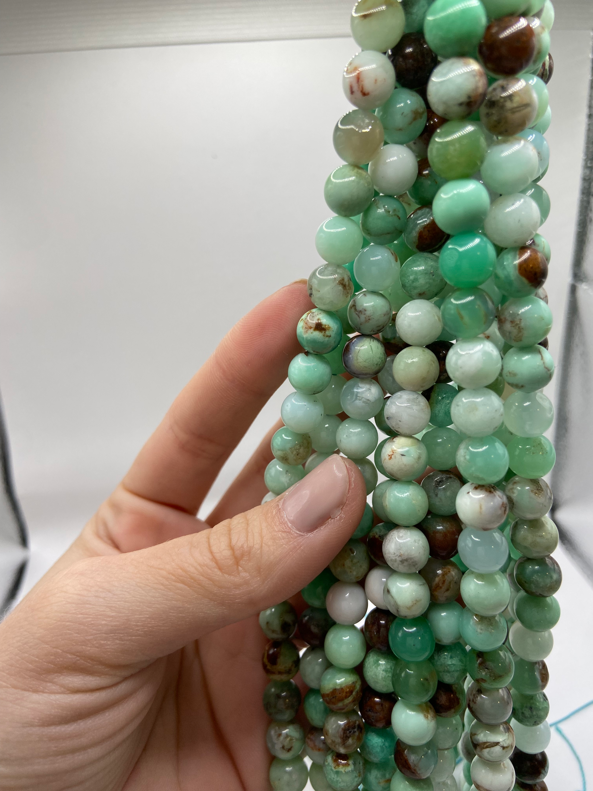 FIL DE PERLE 8MM - JADE AUSTRALIEN / CHRYSOPRASE