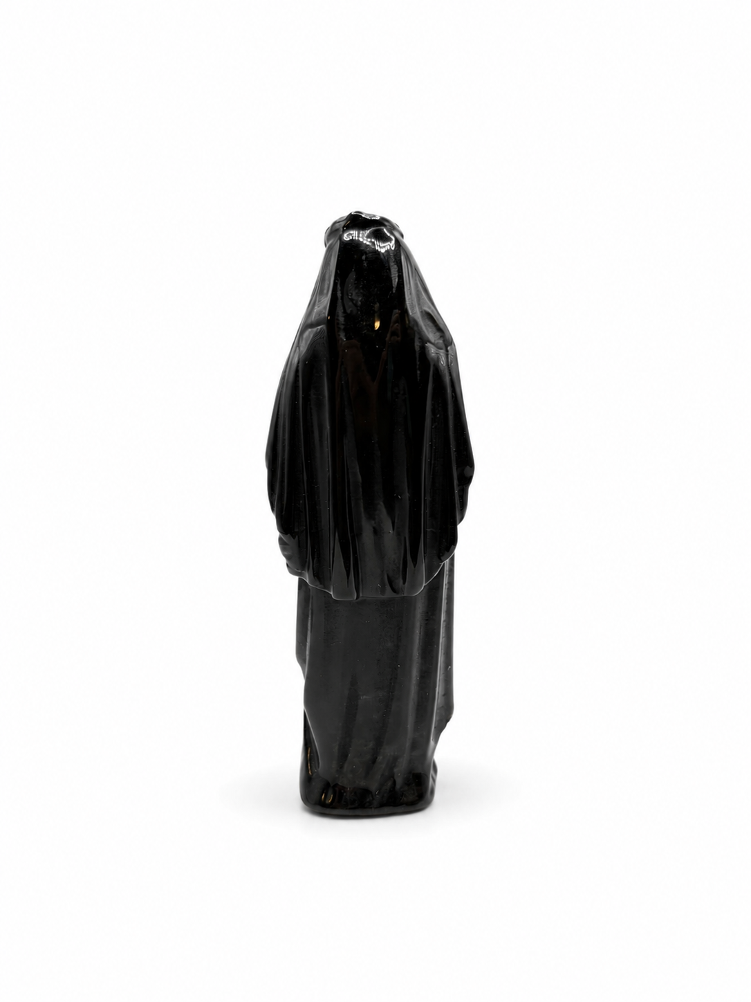 StatutVierge Marie portant l'Enfant Jésus - Obsidienne noir