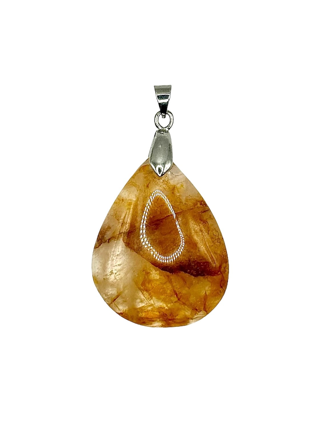 PENDENTIF MADAGASCAR QUARTZ HÉMATOÏDE (la pièce)