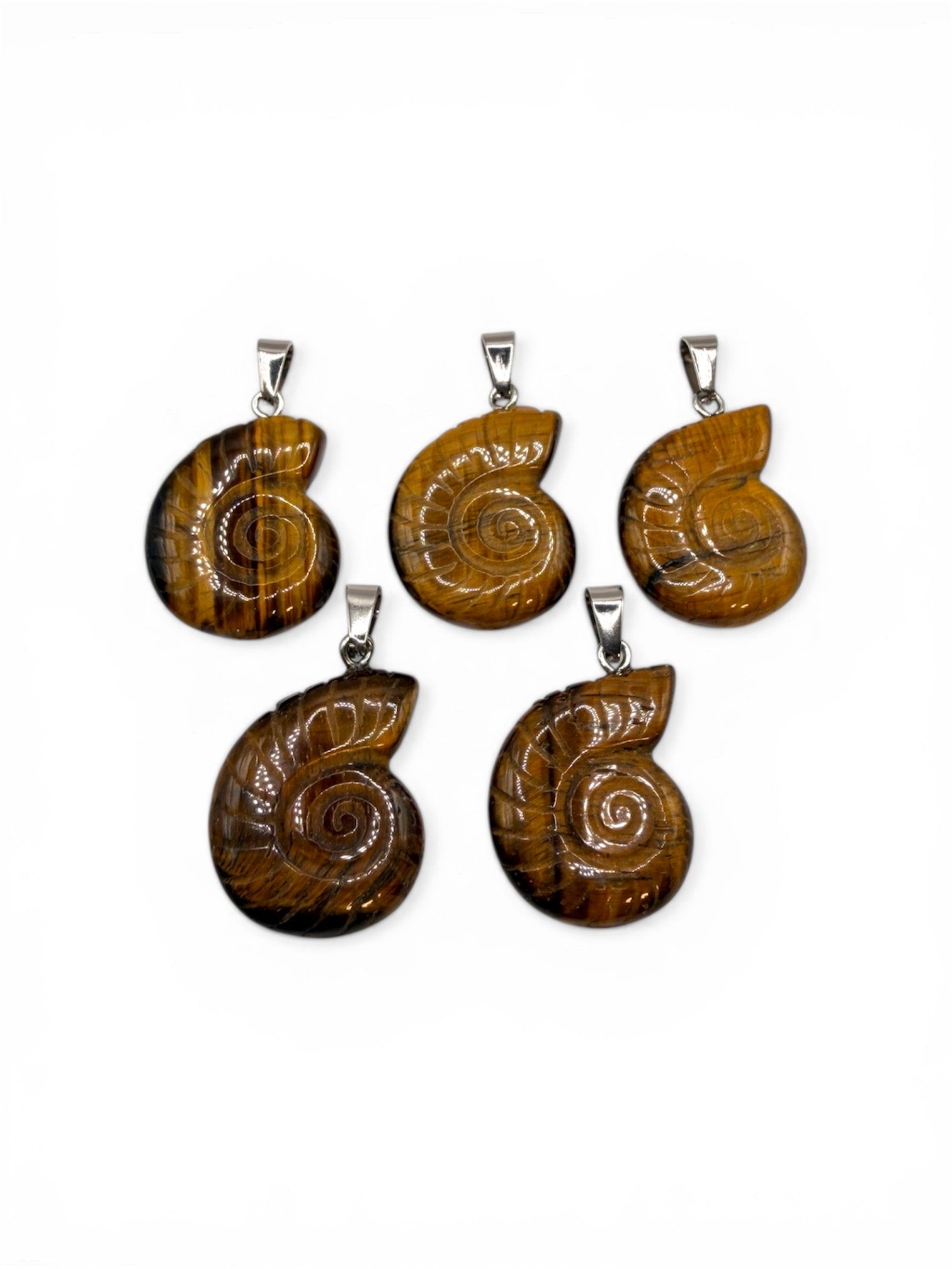 PENDENTIF ESCARGOT - OEIL DE TIGRE