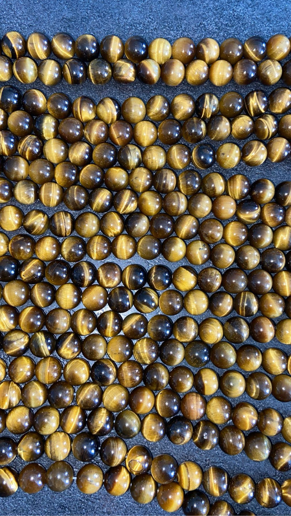 FIL DE PERLE OEIL DE TIGRE qualité A -  8mm