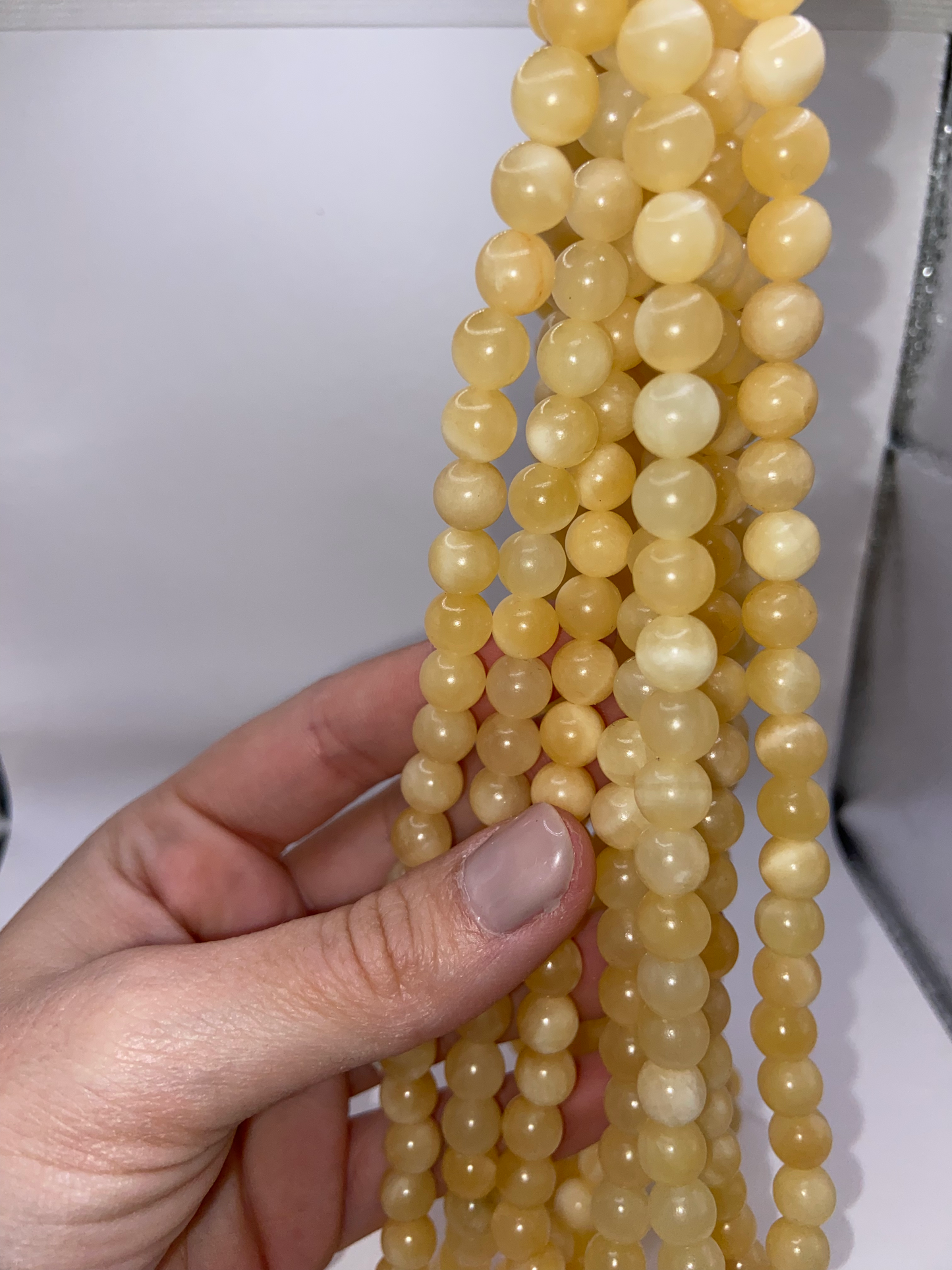 FIL DE PERLE 8MM - CALCITE JAUNE