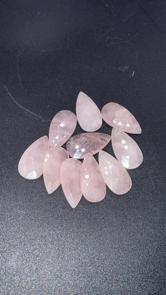 PENDENTIF FACETTÉ QUARTZ ROSE