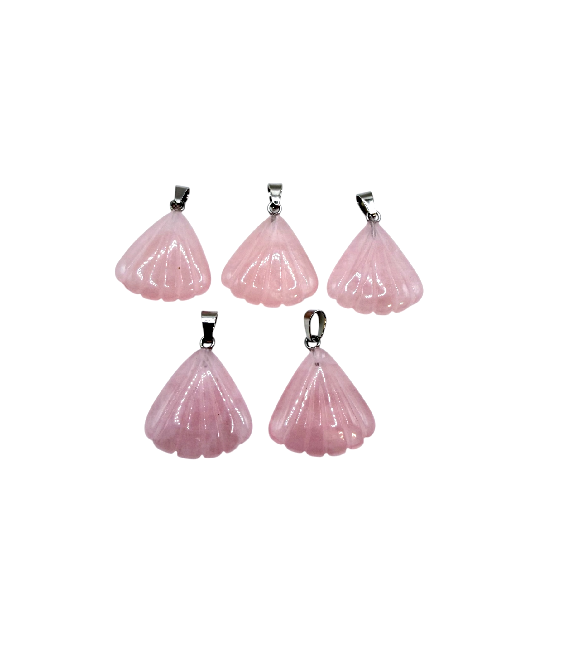 PENDENTIF COQUILLAGE - QUARTZ ROSE