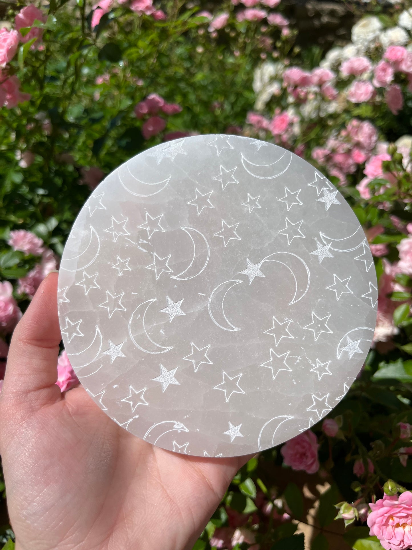 PLAQUE RONDE ÉTOILE/LUNE SÉLÉNITE