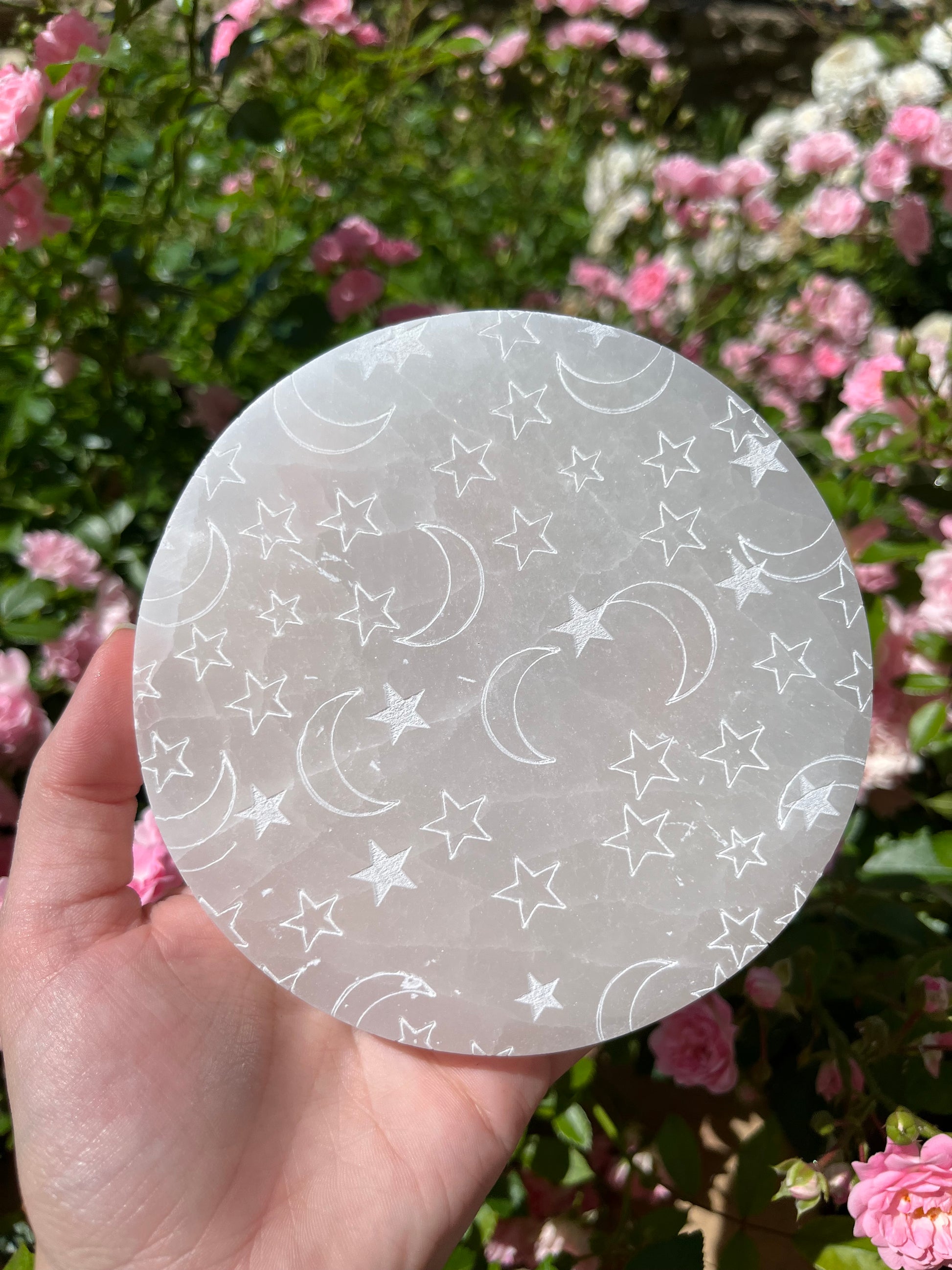 PLAQUE RONDE ÉTOILE/LUNE SÉLÉNITE