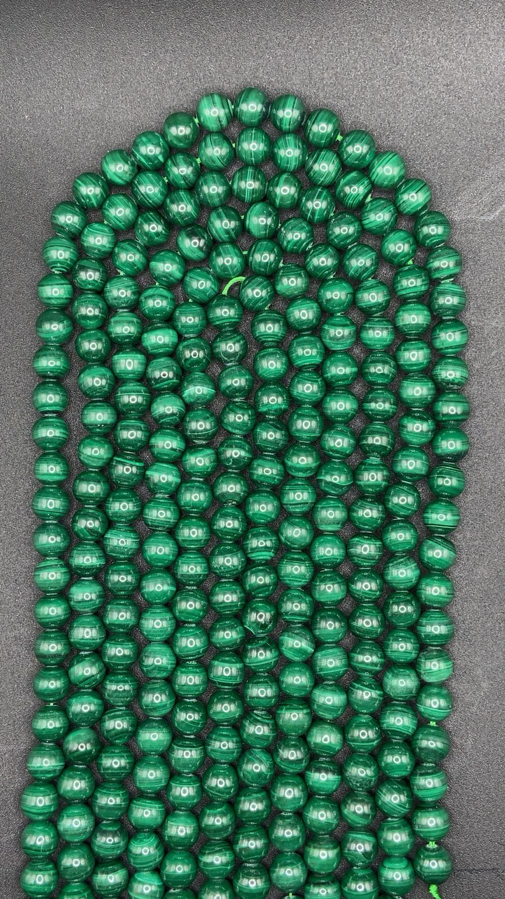 FIL DE PERLE MALACHITE - 8mm