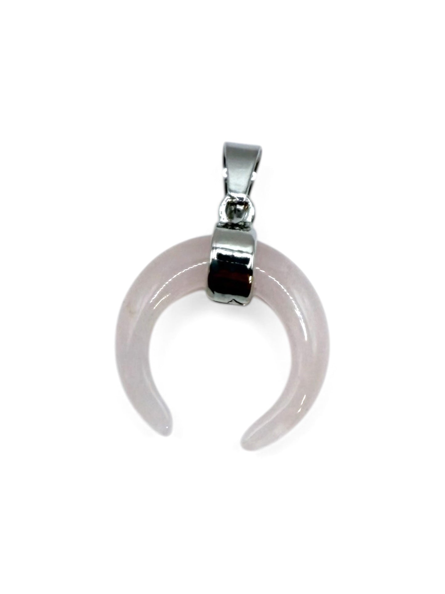 PENDENTIF CORNE - QUARTZ ROSE
