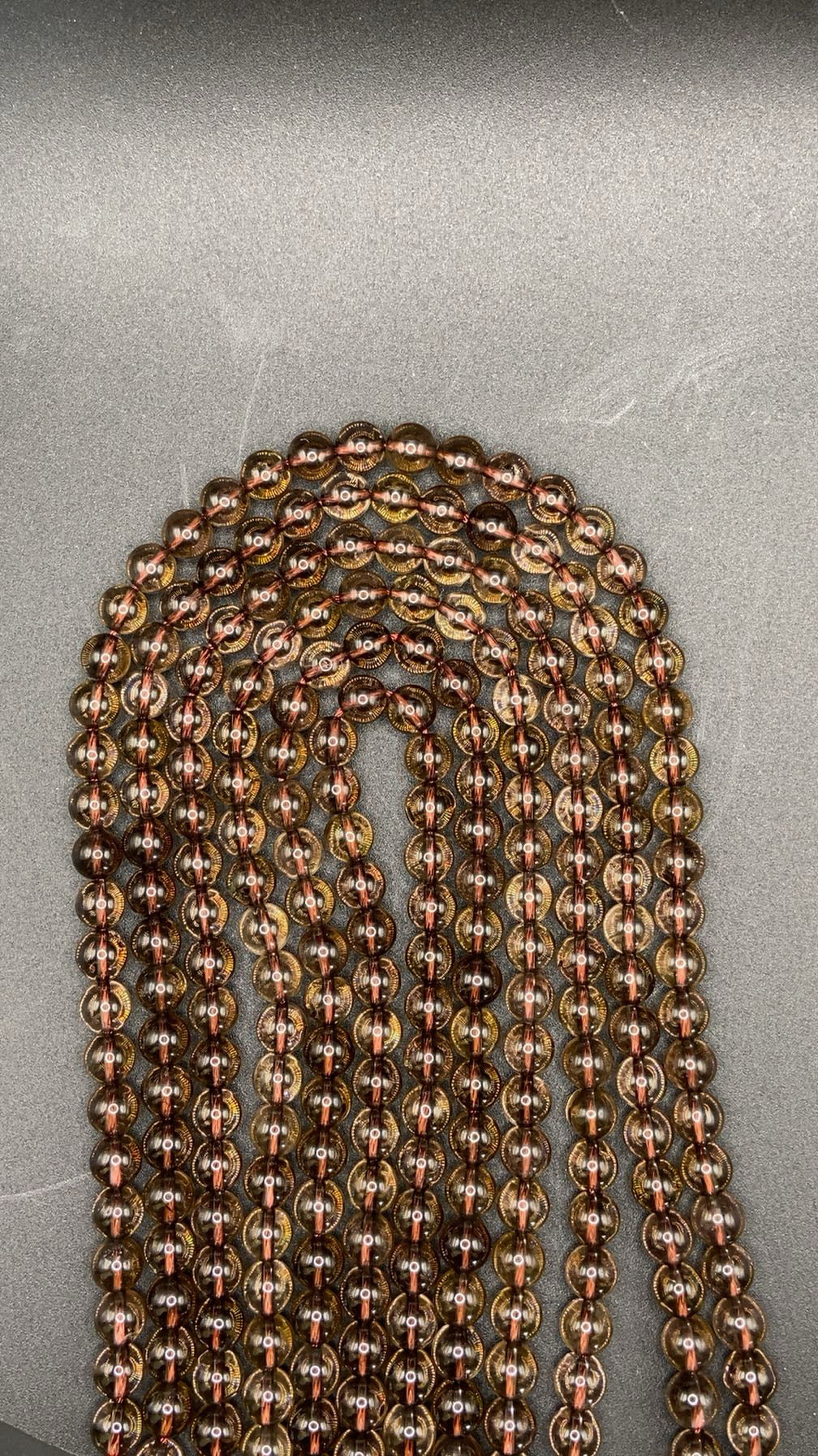 FIL DE PERLE QUARTZ FUMÉ - 8mm