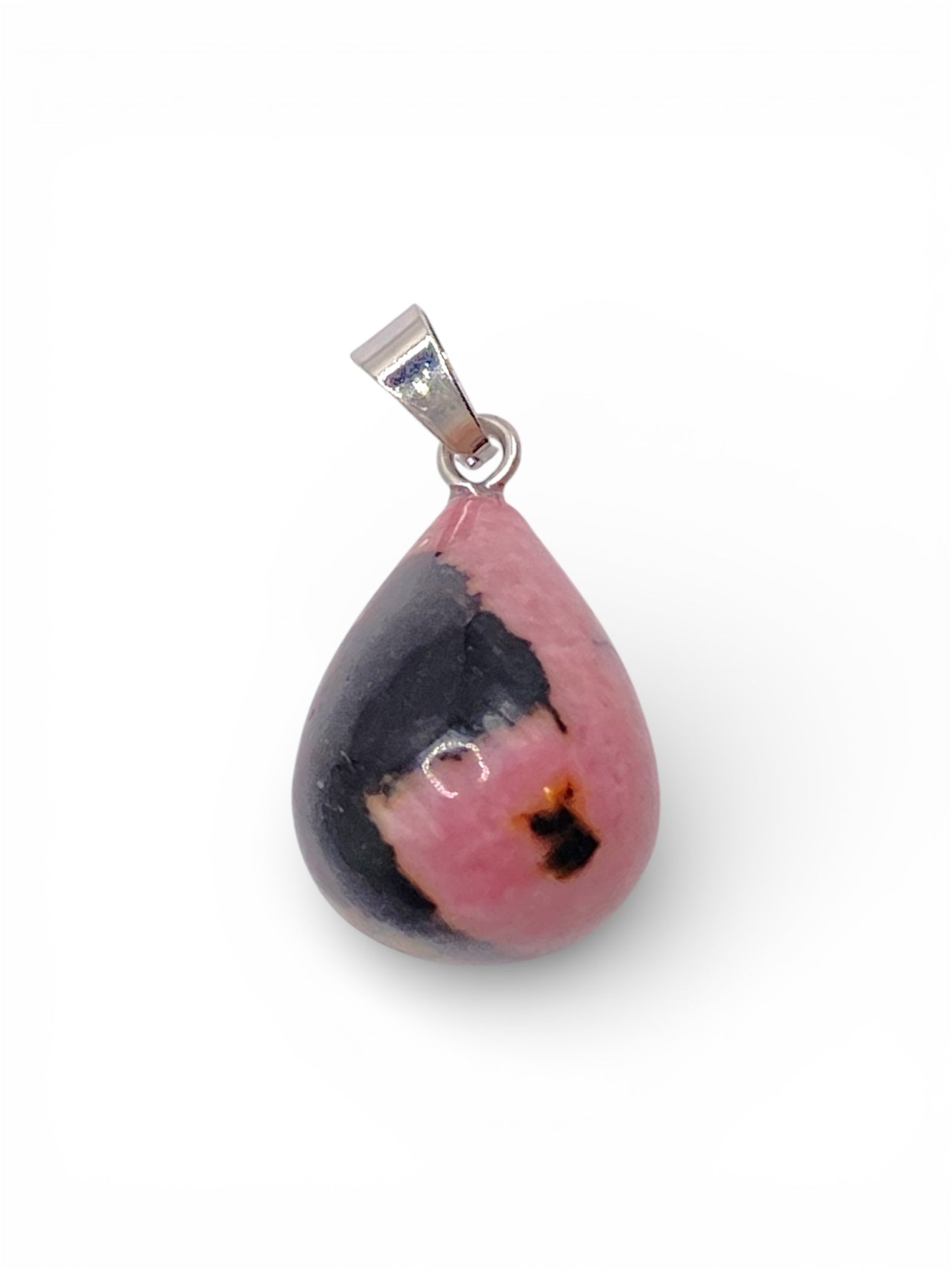 PENDENTIF GOUTTE 3D - RHODONITE