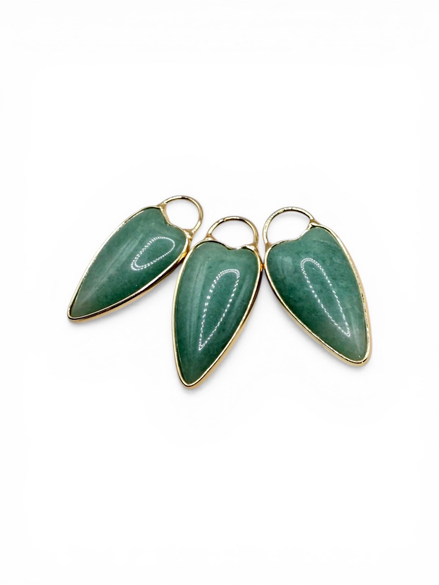 PENDENTIF FLECHE SERTIE - AVENTURINE