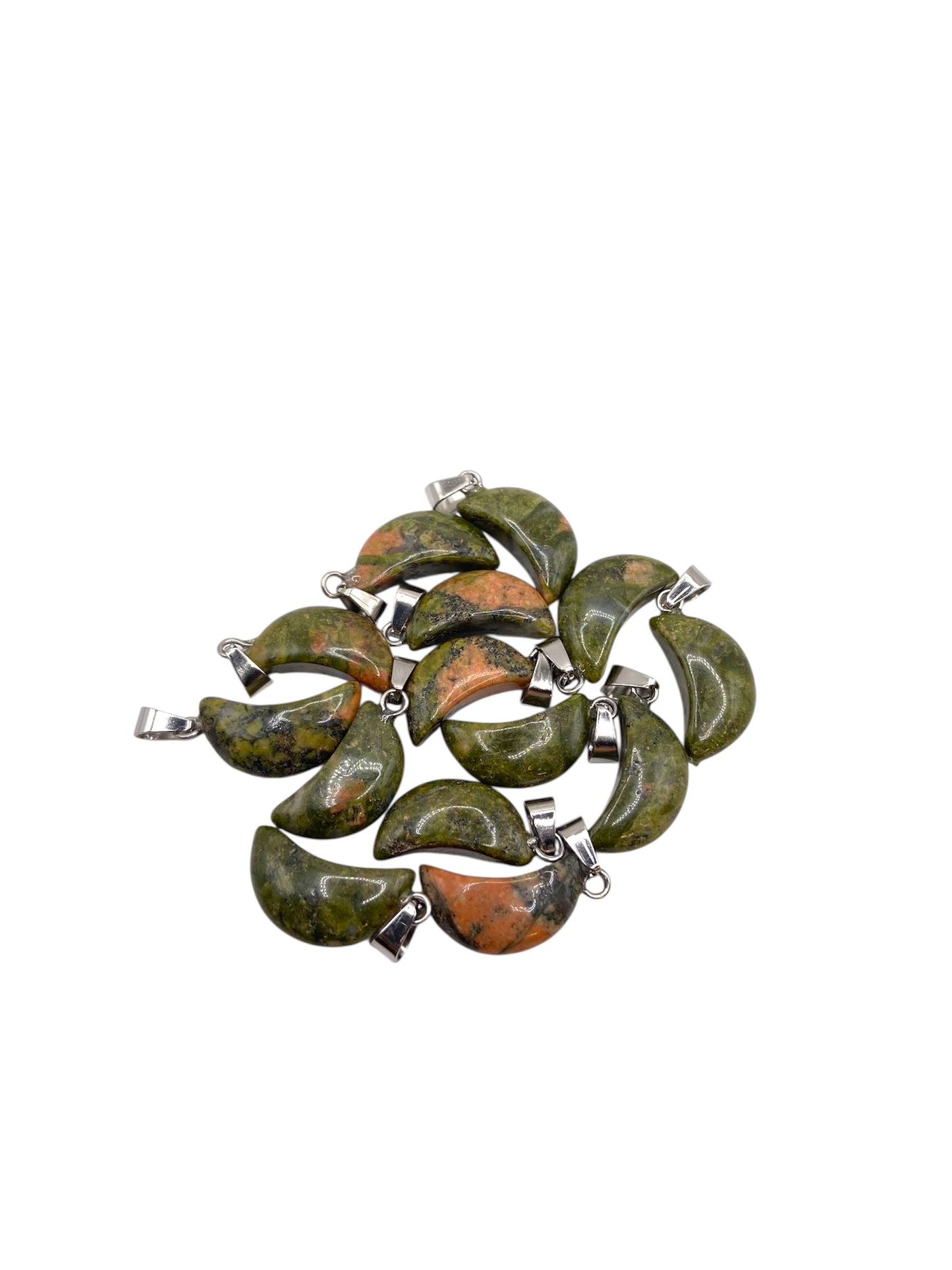 PENDENTIF DEMI LUNE - UNAKITE