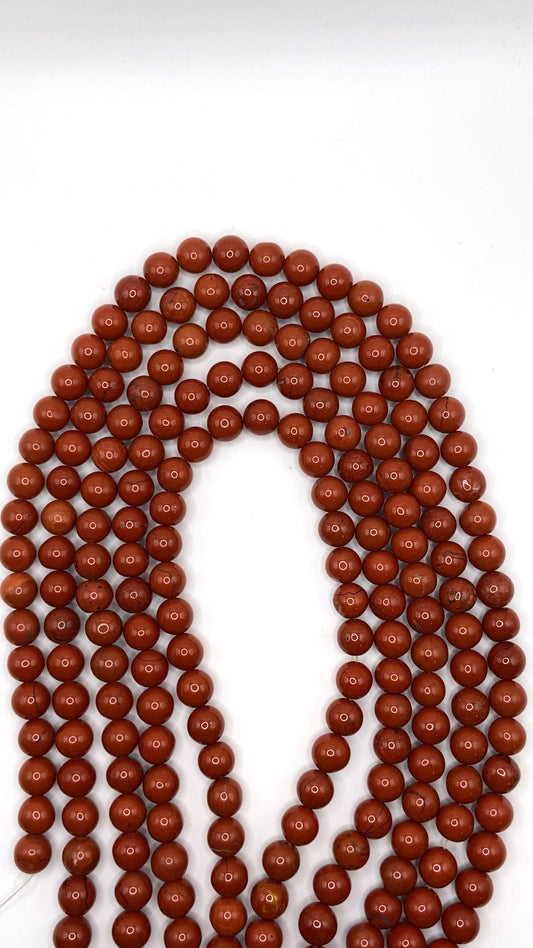 FIL DE PERLE 8MM - JASPE ROUGE
