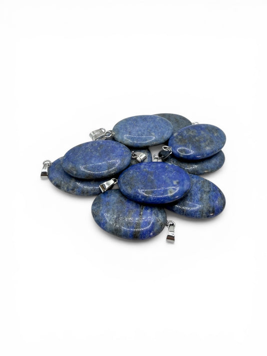 PENDENTIF GALET PLAT - LAPIS LAZULI