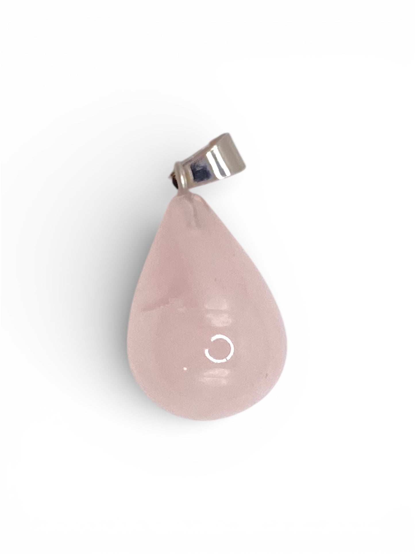 PENDENTIF GOUTTE 3D - QUARTZ ROSE