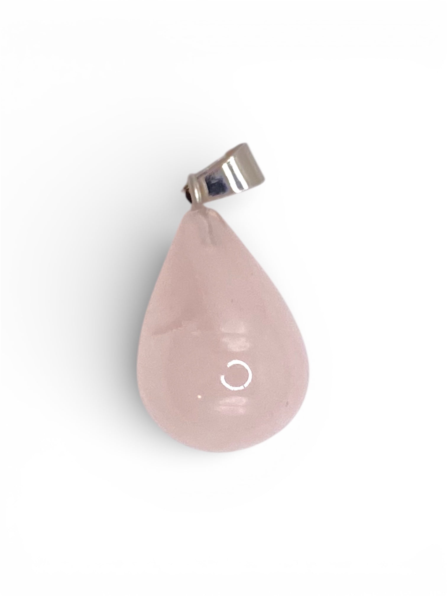 PENDENTIF GOUTTE 3D - QUARTZ ROSE