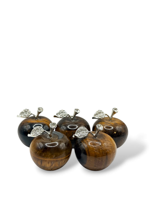 POMME DECORATIVE 3CM - OEIL DE TIGRE
