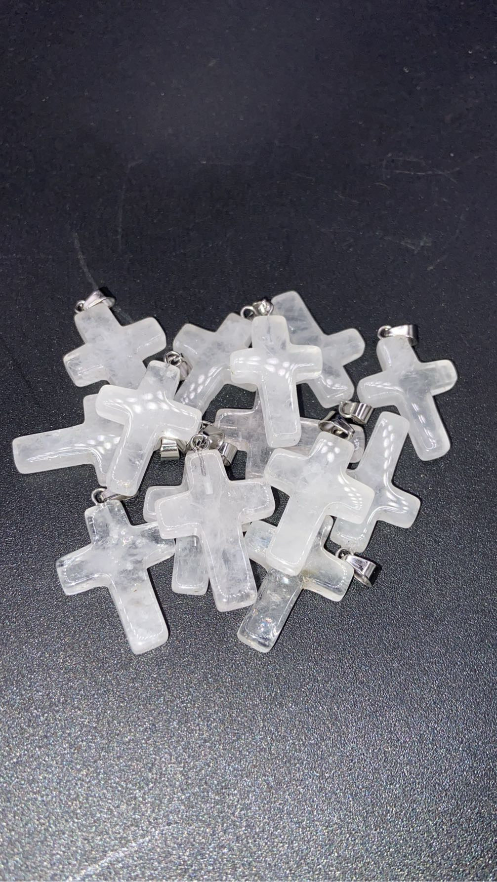 PENDENTIF CROIX CRISTAL DE ROCHE