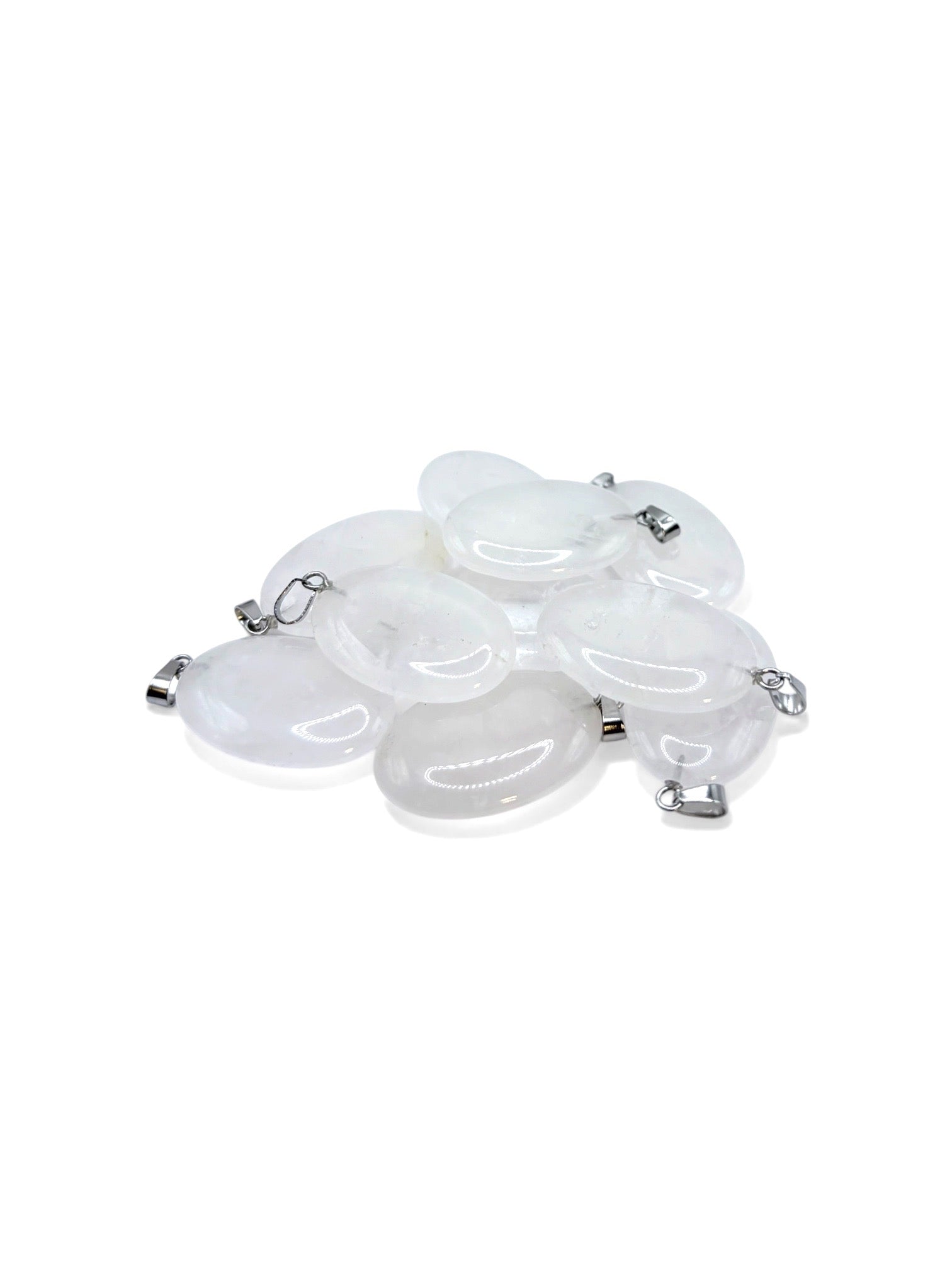 PENDENTIF GALET PLAT - CRISTAL DE ROCHE