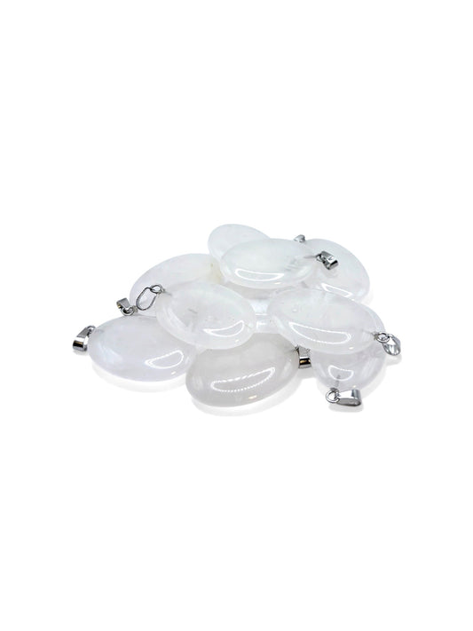 PENDENTIF GALET PLAT - CRISTAL DE ROCHE