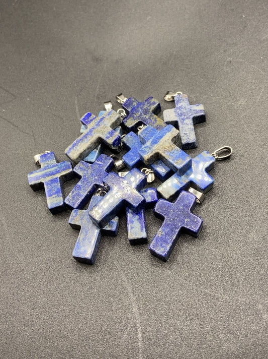 PENDENTIF CROIX LAPIS LAZULI