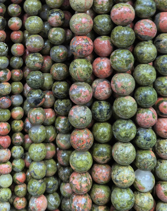 FIL DE PERLE UNAKITE - 8mm