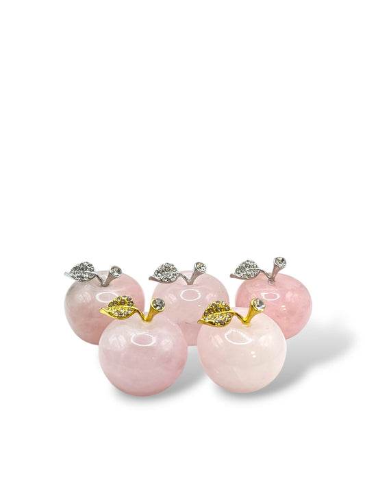 POMME DECORATIVE 3CM - QUARTZ ROSE
