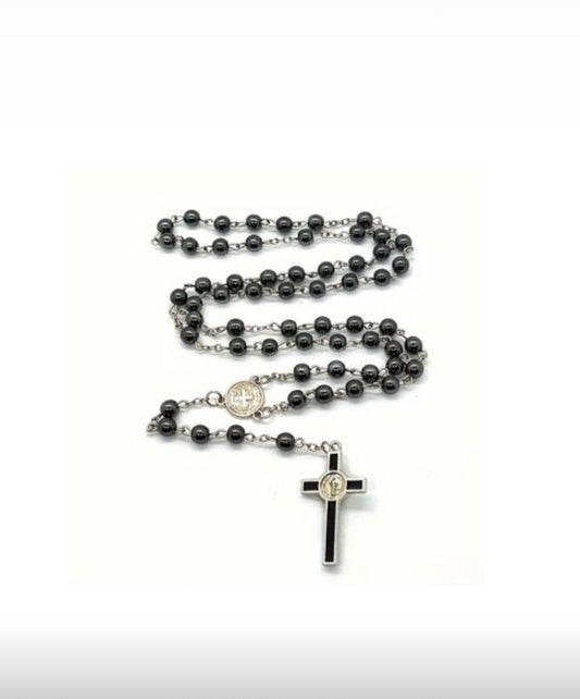 Chapelet Saint-Benoît - Obsidienne noir